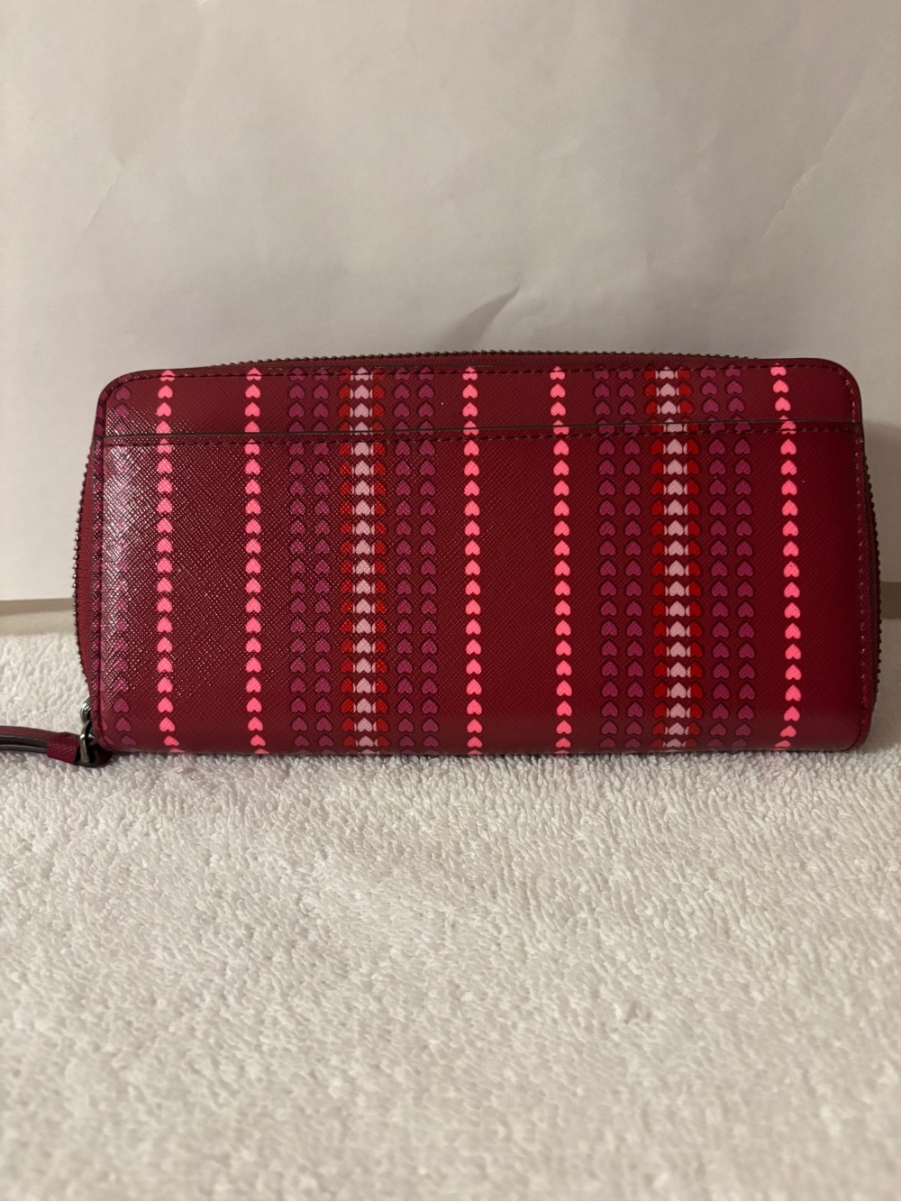 kate spade Red and Pink Heart-Stripe Zip Wallet - Picture 2 of 15